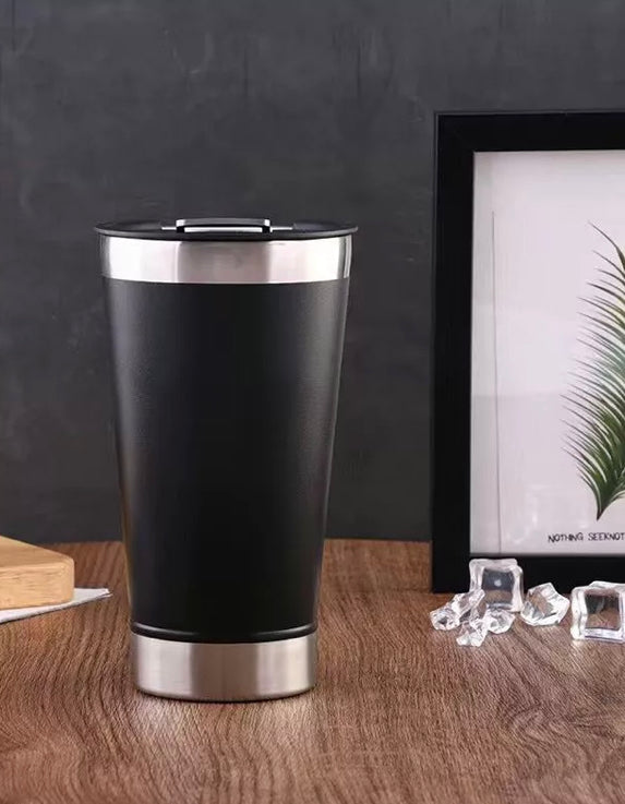 Copo Térmico 473ml COM TAMPA E Abridor Inox Para Cerveja Quente e Gelado LISO