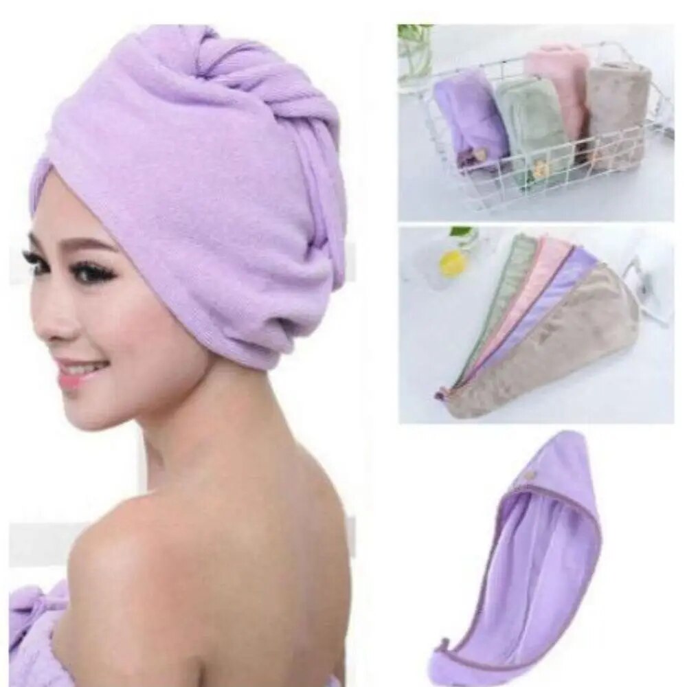 Kit com 1 Escova Polvo + 1 Toalha Mágica de Microfibra para Secar cabelo