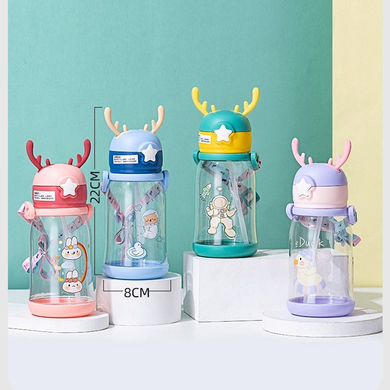 Garrafa de Água Infantil com Desenho e Alça - 500ML
