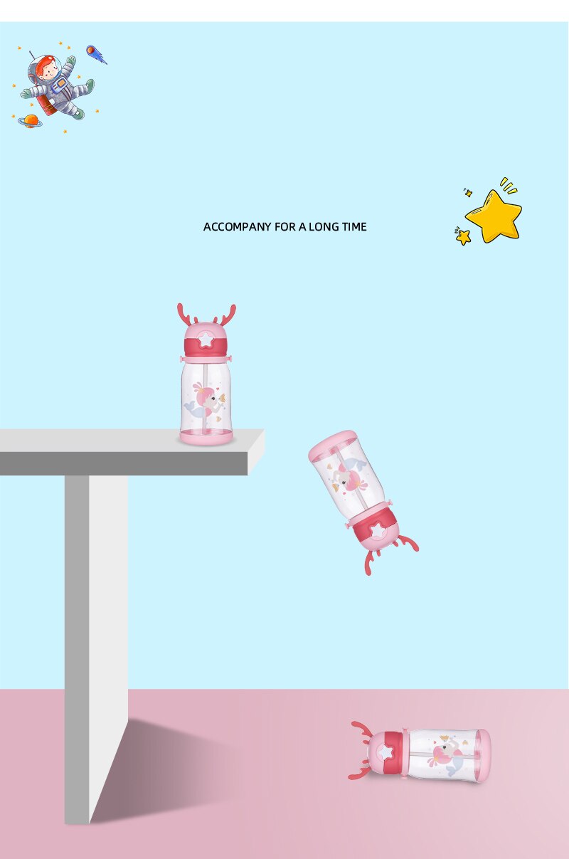 Garrafa de Água Infantil com Desenho e Alça - 500ML