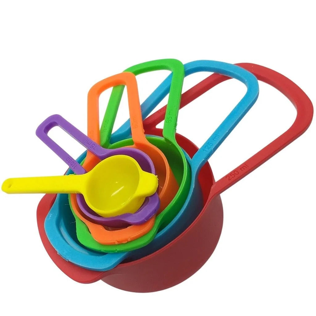 Conjunto Colher Xicaras Medidoras Kit Com 6 Peças Prático Medidoras Cozinha E