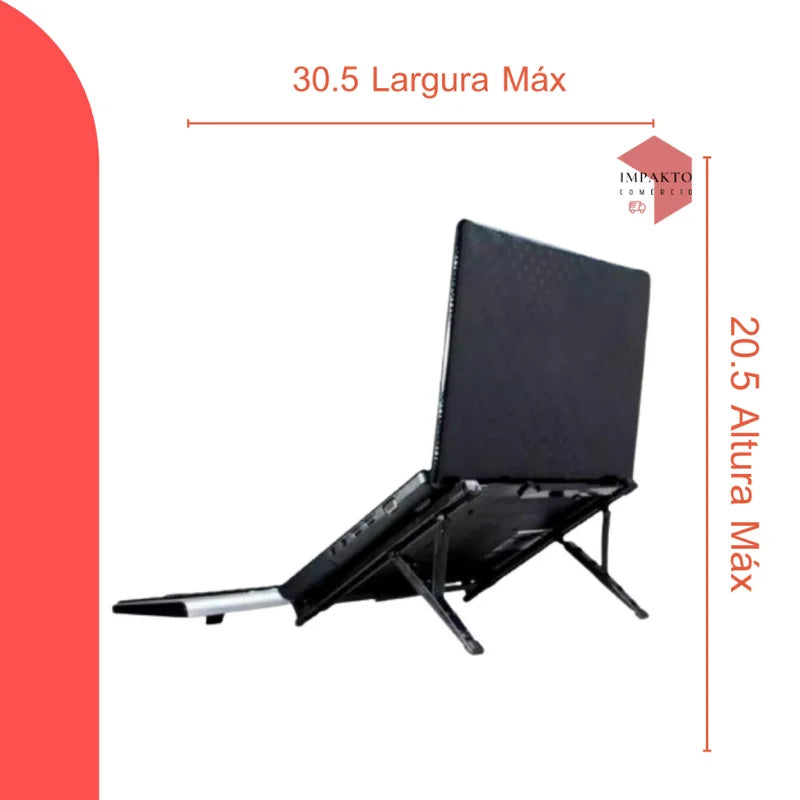 Suporte para Laptop, Notebook 5 regulagens de Altura preto BR