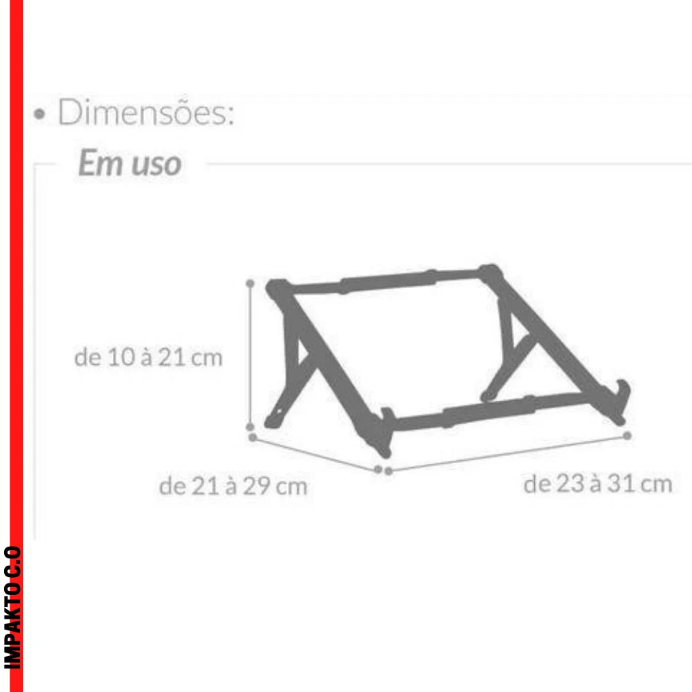 Suporte para Laptop, Notebook 5 regulagens de Altura preto BR