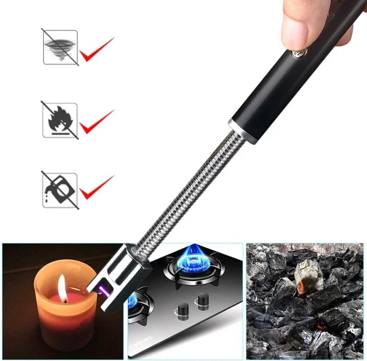 Acendedor De Fogão Eletrico Churrasqueira Vela Flexivel Recarregavel Isqueiro USB Acampamento