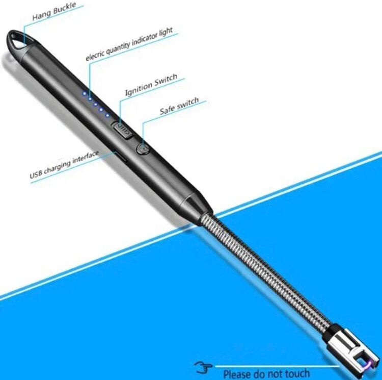 Acendedor De Fogão Eletrico Churrasqueira Vela Flexivel Recarregavel Isqueiro USB Acampamento
