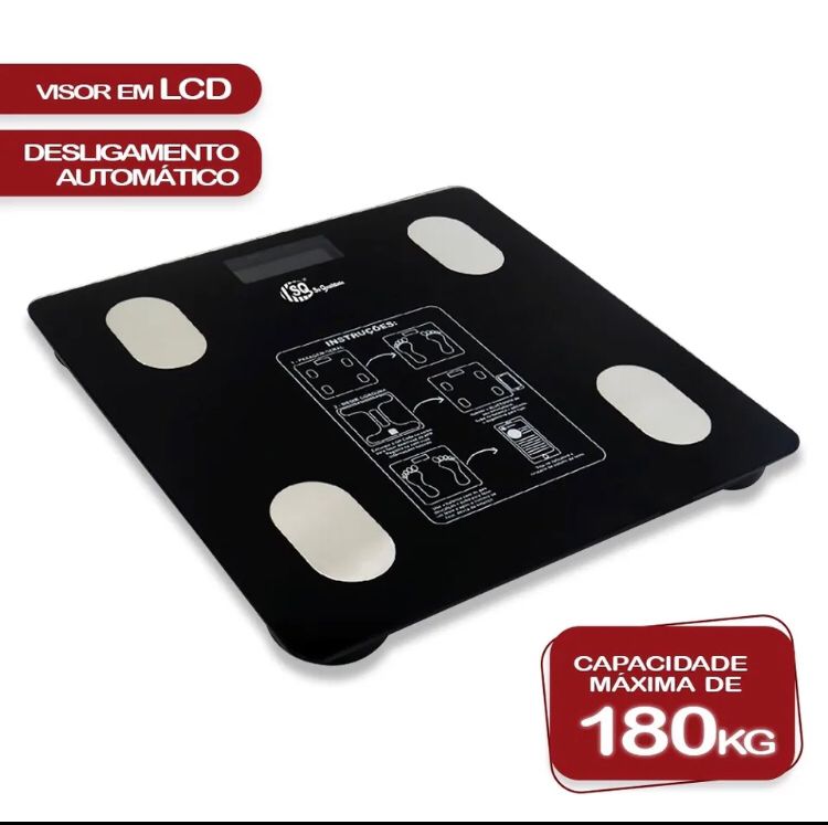 Balança Digital Corporal Bioimpedância Bluetooth App