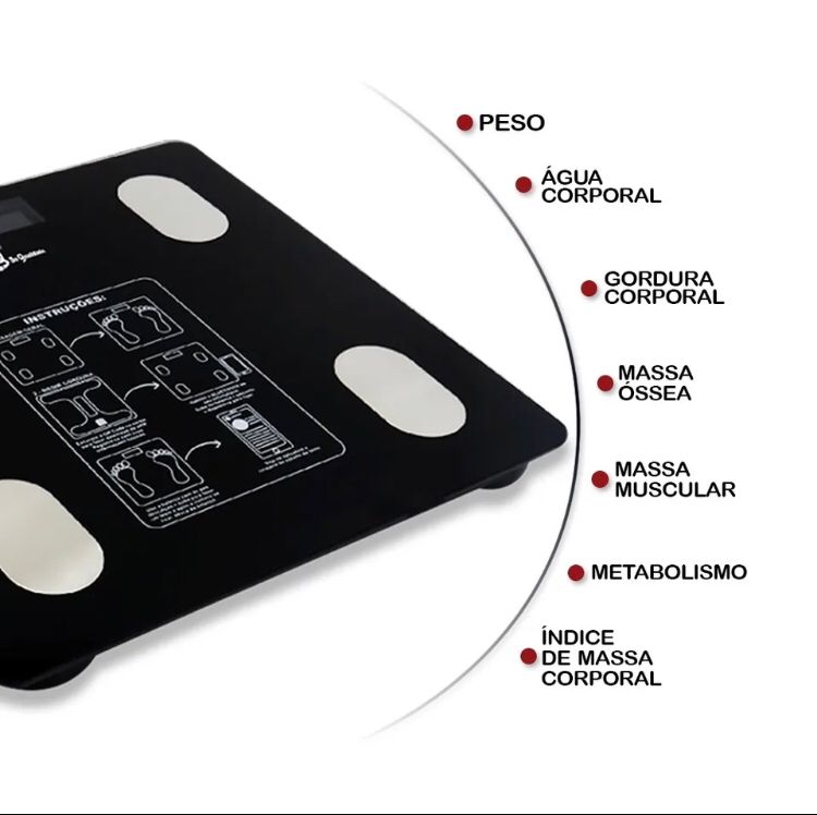 Balança Digital Corporal Bioimpedância Bluetooth App
