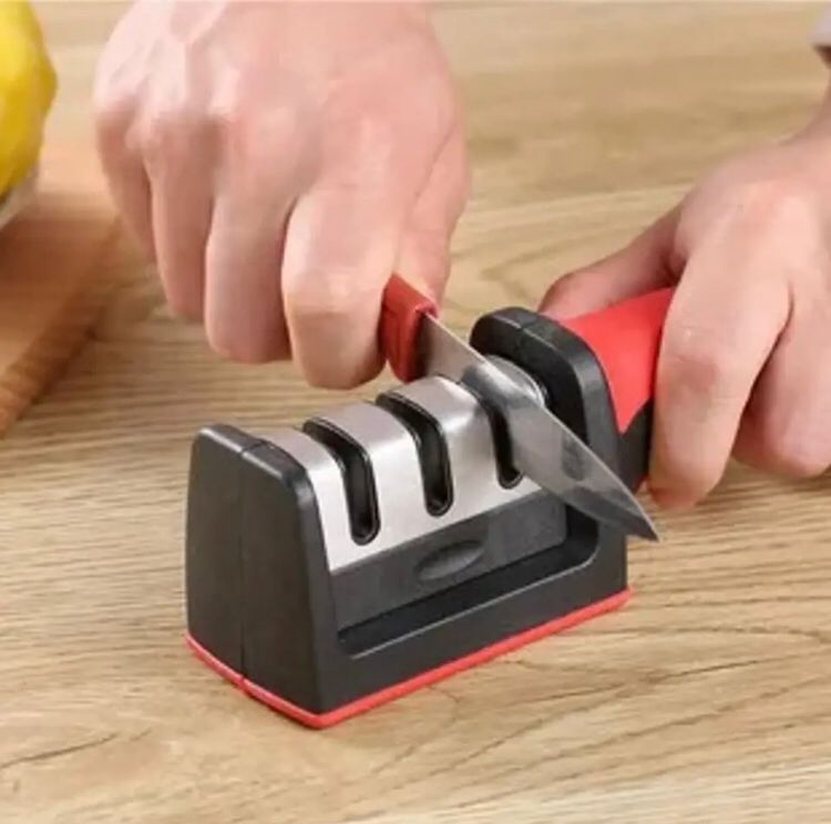 Afiador De Facas Amolador Afia Fácil Profissional Mágico Cozinha Chef