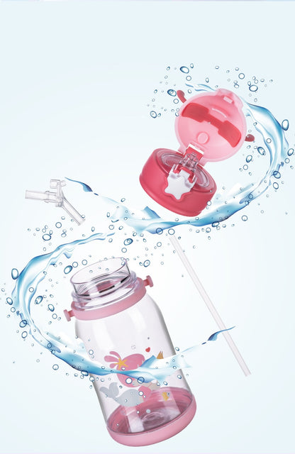 Garrafa de Água Infantil com Desenho e Alça - 500ML