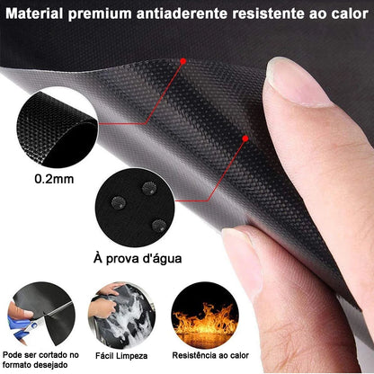Tapete para Churrasco Teflon 40X33cm Antiaderente para altas temperaturas Reutil