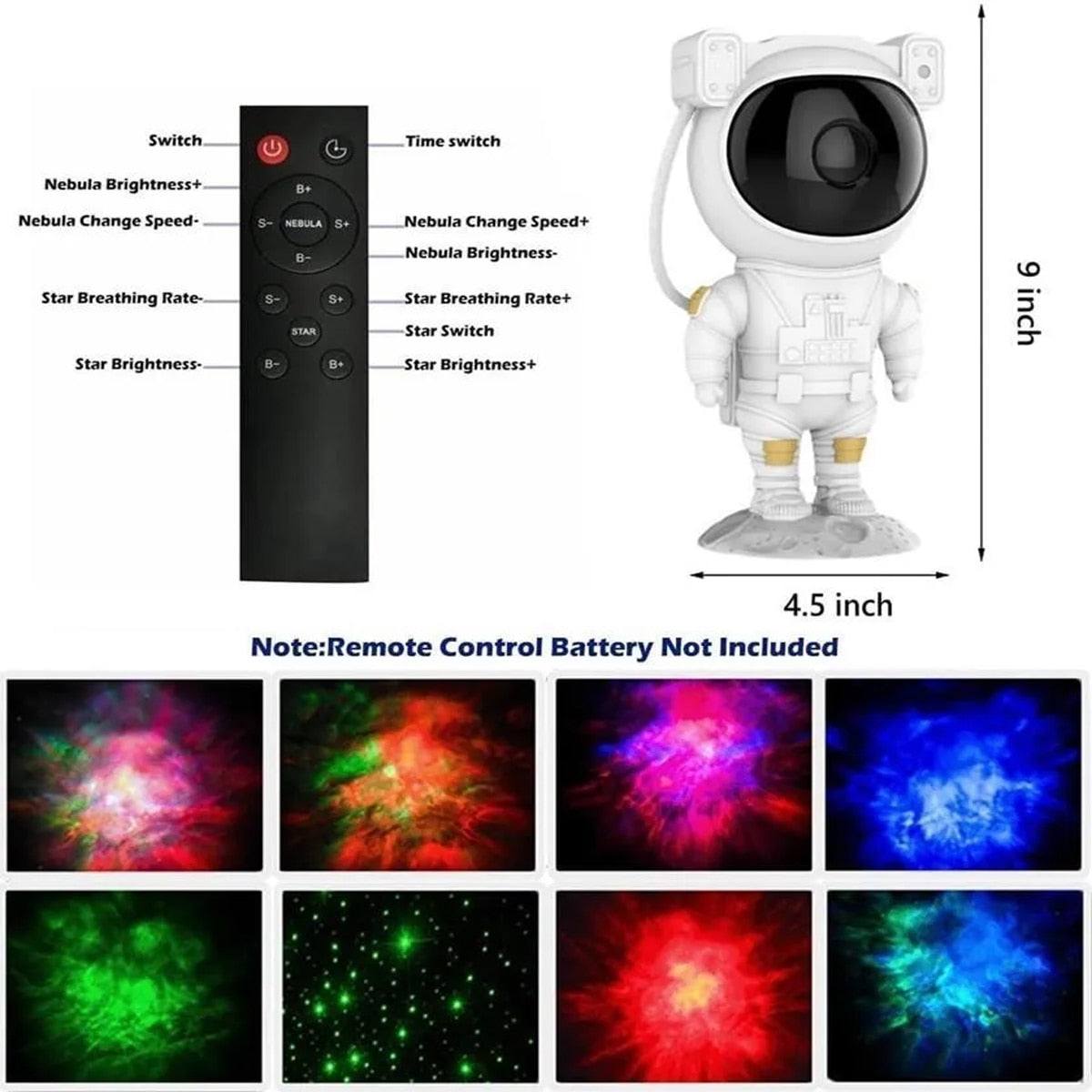 Projetor portátil de luz noturna galáxia/nebulosa com temporizador