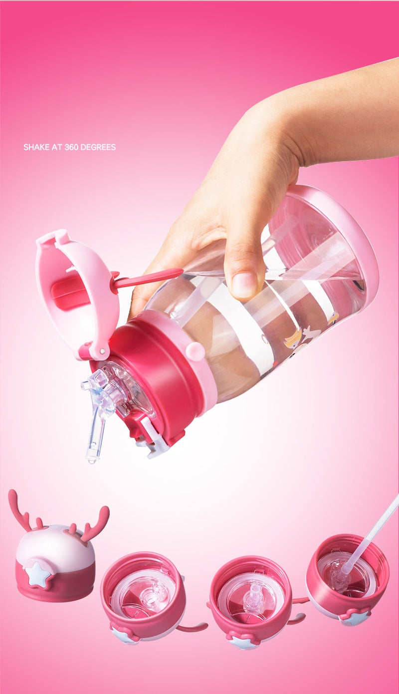 Garrafa de Água Infantil com Desenho e Alça - 500ML