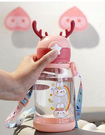 Garrafa de Água Infantil com Desenho e Alça - 500ML