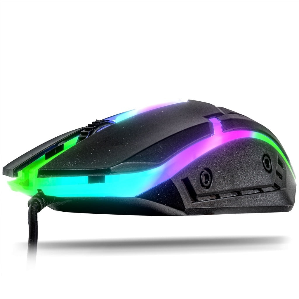 Kit teclado e mouse gamer semi mecânico USB RGB 3200DPI