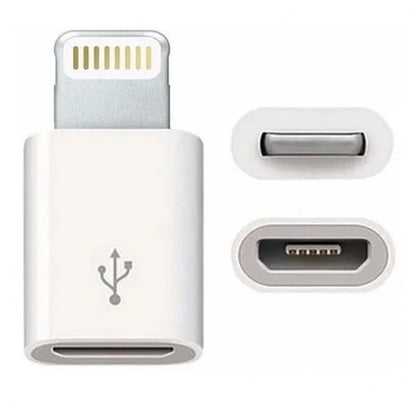 Conversor OTG Micro USB V8, Adaptador para iPhone Lightning