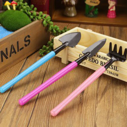 Kit de Ferramentas Mini Jardim com Cabo de Madeira e Pá