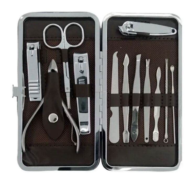 Kit Cortador De Unha Manicure Portatil Estojo Pinca Tesoura