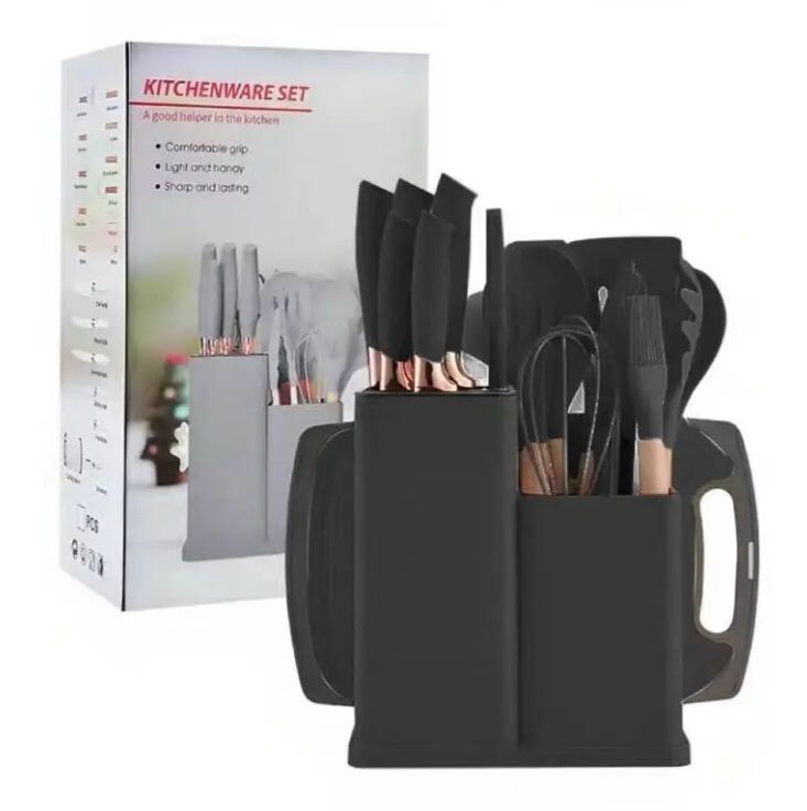 KIT UTENSÍLIOS DE COZINHA LUXO 19 PEÇAS