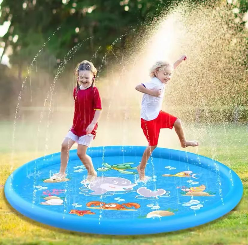 Sprinkler Piscina Inflável 170cm Crianças Jogar Tapete De água Verão Brinquedo